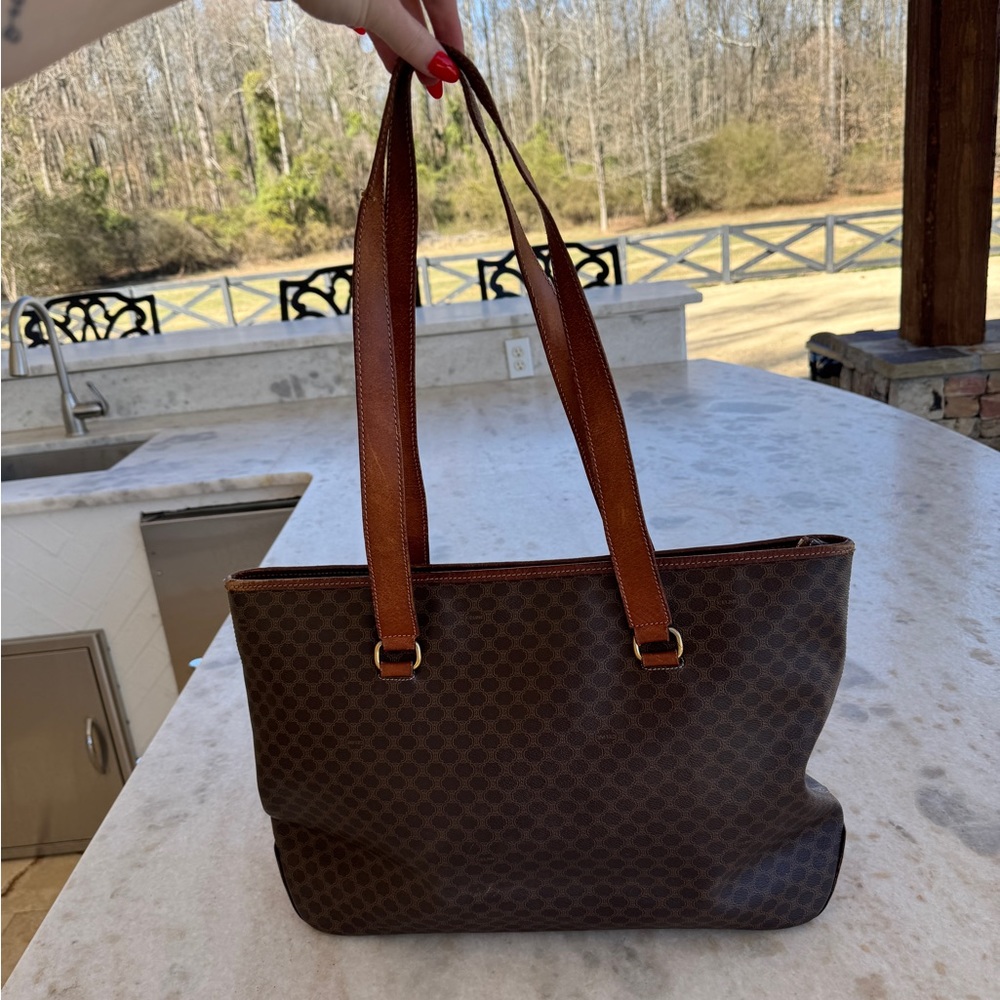 Celine Macadam PVC leather tote, medium size
